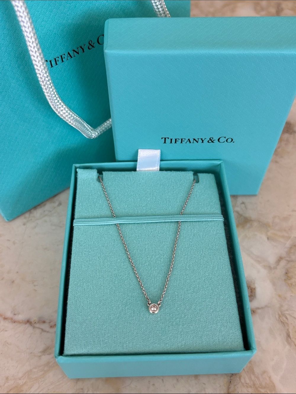 Tiffany & Co. Diamonds by the Yard Diamond Pendant Necklace 925 Sterling